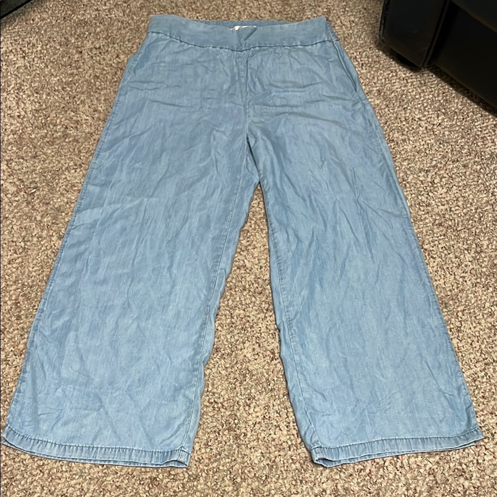InWear Light Blue Wide-Leg cropped Pants